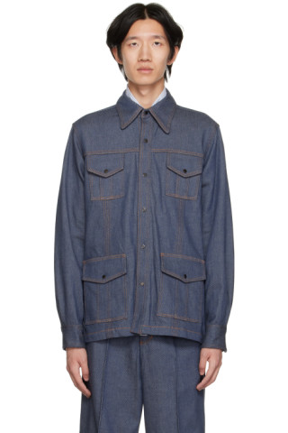 Sasquatchfabrix.: Blue Bush Denim Shirt | SSENSE