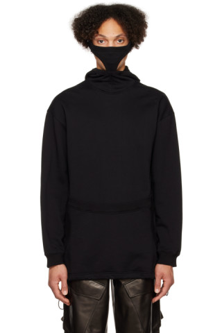 【関税込み】Dion Lee ブラック Interlock Mask フーディ 222417M202000_1.jpg