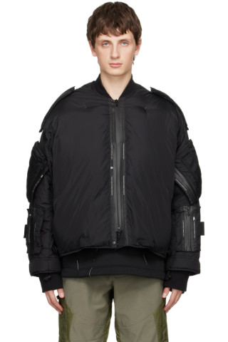 Julius: Black Pocket Bomber Jacket | SSENSE