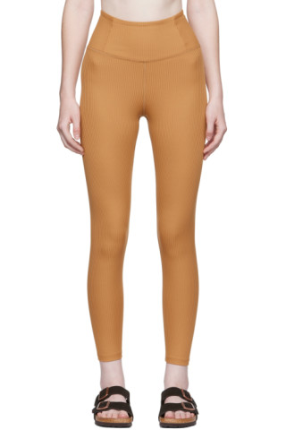 탄색 리본 하이라이스 레깅스