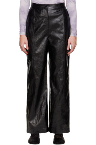 International Collective Vegas Lights Leather Pants Black