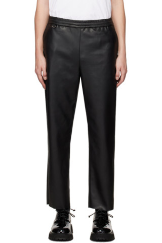 Uniform Experiment: Black Easy Faux-Leather Pants | SSENSE