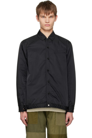 sacai: Black Sports Mix Shirt | SSENSE Canada