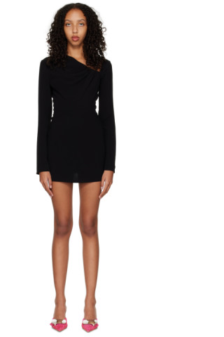 SSENSE Exclusive Black Viscose Mini Dress by Lado Bokuchava on Sale