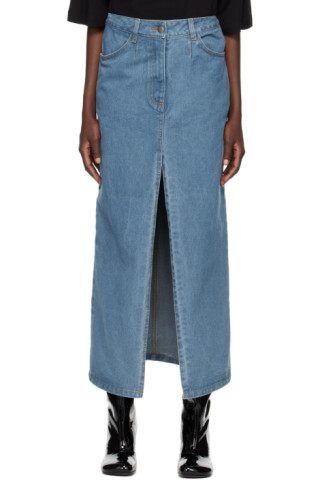 lado bokuchava denim dress Blue Boyfriend's Denim Maxi Skirt by Lado Bokuchava on Sale