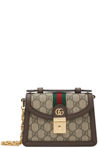 Ophidia top handle leather handbag Gucci Brown in Leather - 25925626