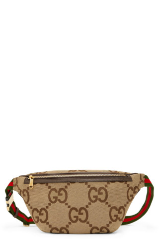 Gucci Beige & Brown Jumbo GG Belt Bag Gucci