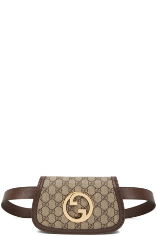 Gucci Blondie belt in Beige Brown GG Canvas Leather