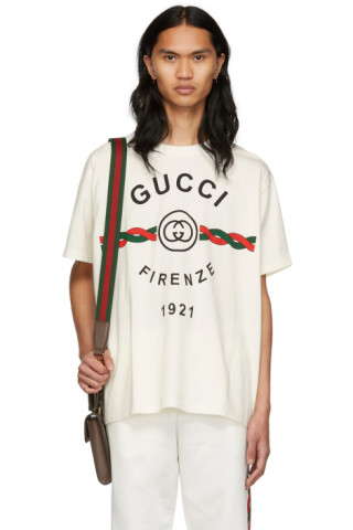 Gucci: Off-White 'Gucci Firenze 1921' T-Shirt | SSENSE