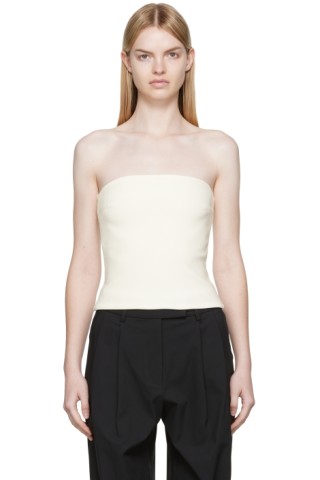 White Strapless Camisole by Esse Studios on Sale