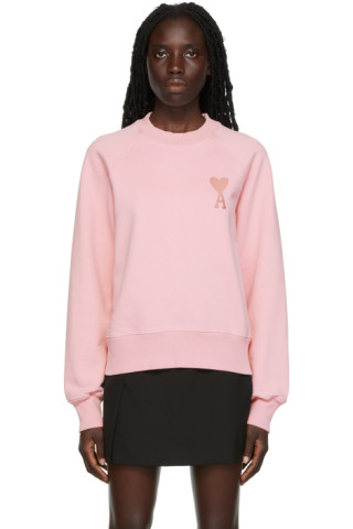 Pink Ami de Cœur Sweatshirt by AMI Paris on Sale