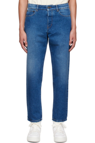 AMI Alexandre Mattiussi: Blue Tapered Jeans | SSENSE