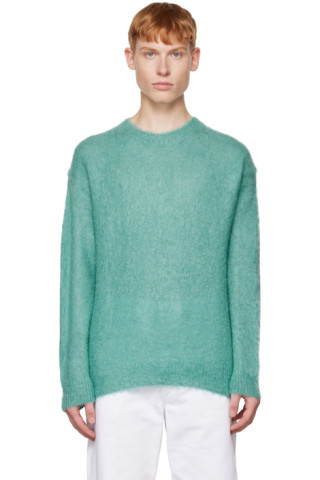 AURALEE: Blue Brushed Sweater | SSENSE