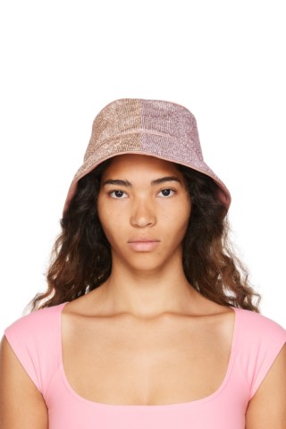 Kara SSENSE Exclusive Green Crystal Mesh Bucket Hat - ShopStyle