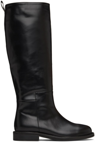 LE17SEPTEMBRE: Black Leather Tall Boots | SSENSE