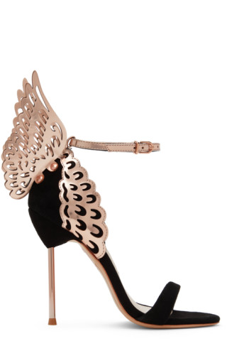 Black Evangeline Heeled Sandals by Sophia Webster on Sale