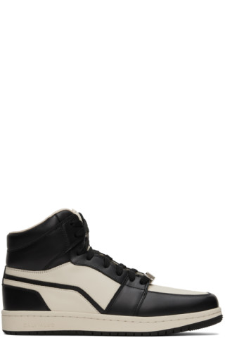 Black Square Toe High Sneakers by CALVINLUO on Sale