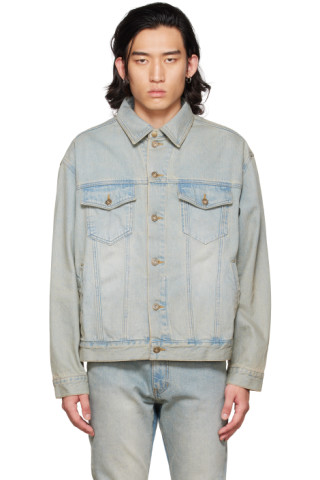 PONDER.ER: SSENSE Exclusive Blue Break Denim Jacket