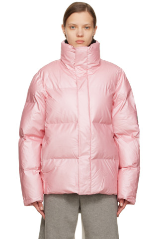 RAINS: Pink Boxy Jacket | SSENSE