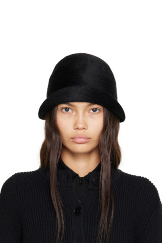 Mame Kurogouchi - Black Felted Cloche Hat