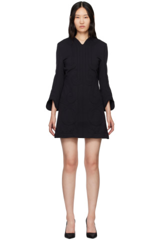 Mame Kurogouchi - Black Jomon Pattern Minidress