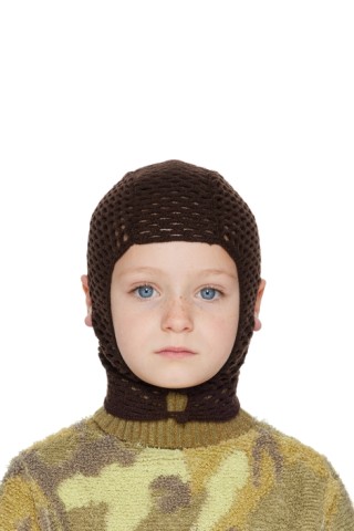 SSENSE Exclusive Kids Brown Helmet Hat by Isa Boulder on Sale