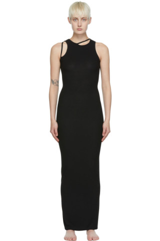 SKIMS: Black Modal Maxi Dress | SSENSE