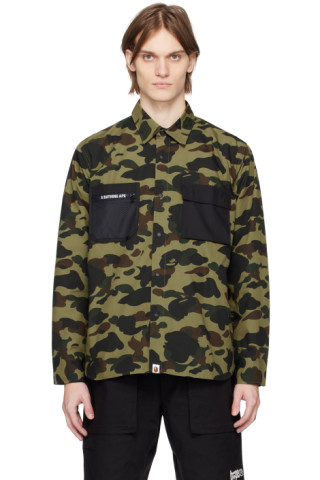 BAPE: Khaki 1st Camo Shirt | SSENSE