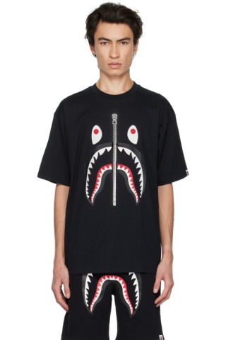 BAPE: Black WGM Edition Shark T-Shirt | SSENSE