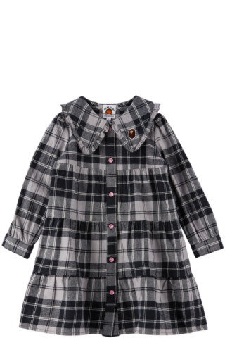 No Boundaries 100% Polyester Plaid Multi Color Gray Casual Dress