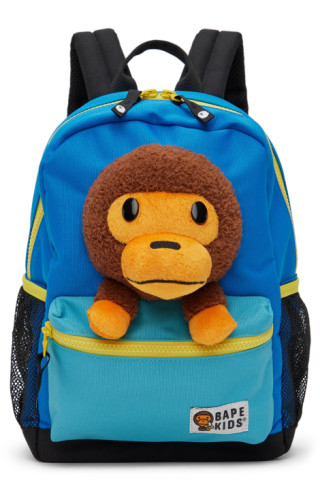 Kids Blue Baby Milo Plush Backpack by BAPE | SSENSE