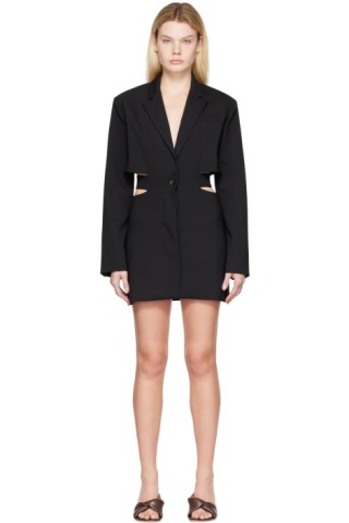 Black 'La Robe Bari' Minidress by Jacquemus on Sale