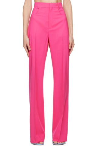 Jacquemus: Pink Le Papier 'Le Pantalon Sauge' Trousers | SSENSE