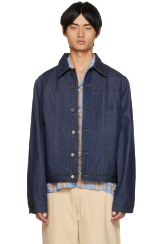 Jacquemus: Navy Le Papier 'La Veste De Nimes' Denim Jacket | SSENSE