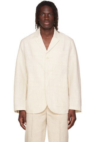 Jacquemus: Off-White Le Papier 'La Veste Taiolo' Blazer | SSENSE