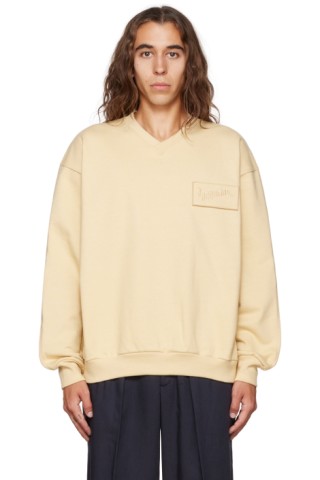 Jacquemus: Yellow Le Papier 'Le Sweatshirt Santon' Sweatshirt | SSENSE