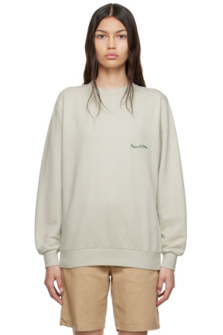 Beige Micro Wordmark Sweatshirt by Museum of Peace & Quiet on