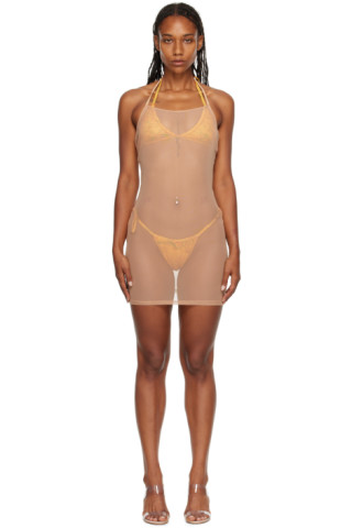【関税込み】BINYA SSENSE限定 ベージュ ミニドレス BINYAのSSENSE 日本限定 ベージュ ミニドレスがセール中