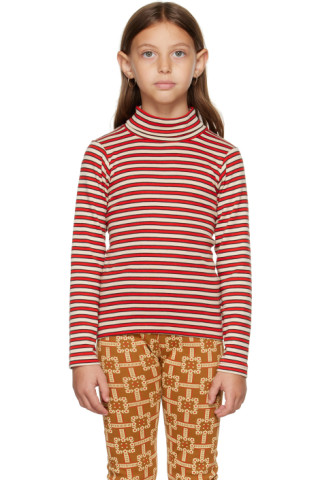 Kids Red Striped Long Sleeve T-Shirt by Misha & Puff | SSENSE