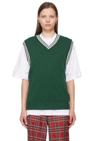 Manors Golf: Green Wool & Acrylic Vest | SSENSE
