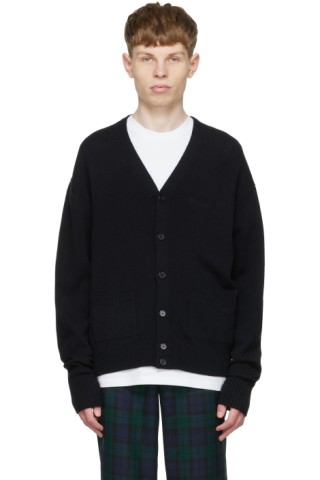 Navy Lambswool Cardigan by Manors Golf on Sale