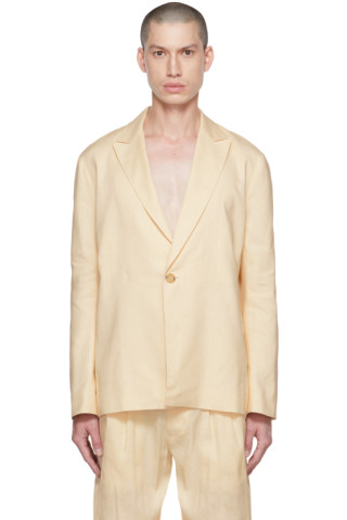 COMMAS: Off-White Linen Blazer | SSENSE