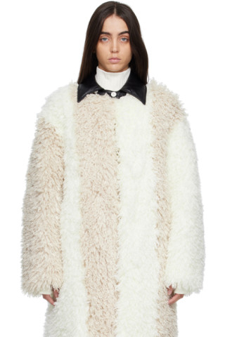 Kijun: Off-White Echo Faux-Fur Coat | SSENSE