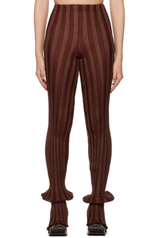 Burgundy Katrine Lounge Pants by A. ROEGE HOVE on Sale