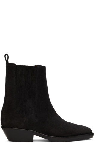 Isabel Marant Donatee Leather Ankle Boots in Black