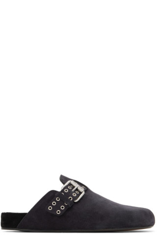 Isabel Marant: 黑色Mirvin 穆勒鞋| SSENSE 特注 スリッパー38 mirvin marant Isabel ミュール