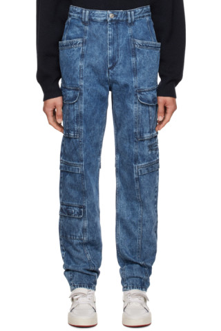 Isabel Marant: Blue Jerwan Denim Cargo Pants | SSENSE