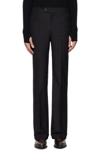 Ernest W. Baker: Black Cuffed 70s Trousers | SSENSE Canada