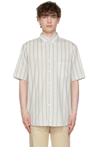 Ernest W. Baker: SSENSE Exclusive Blue Stripe Shirt | SSENSE