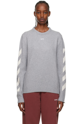 Off-White: Gray Diag Arrow Sweater | SSENSE